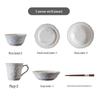 French Retro Lily of the Valley Tableware Set: Ceramic Dinner Plates, Rice Bowls, Steamed Fish Plates, and Household Dish Set.