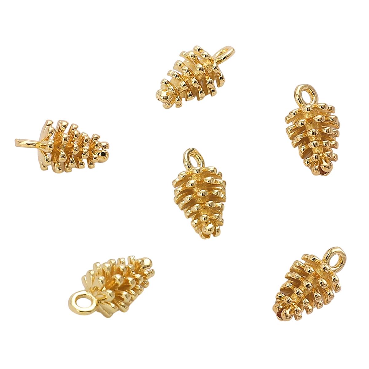 

Медный маленький ананасовый кулон для изготовления ювелирных изделий своими руками, аксессуары для рукоделия 7x13mm