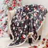 1pc Grey Christmas Blanket Snowman Snowflake Printed Skin-Friendly Soft Blanket New for Home Sofa Christmas Decoration