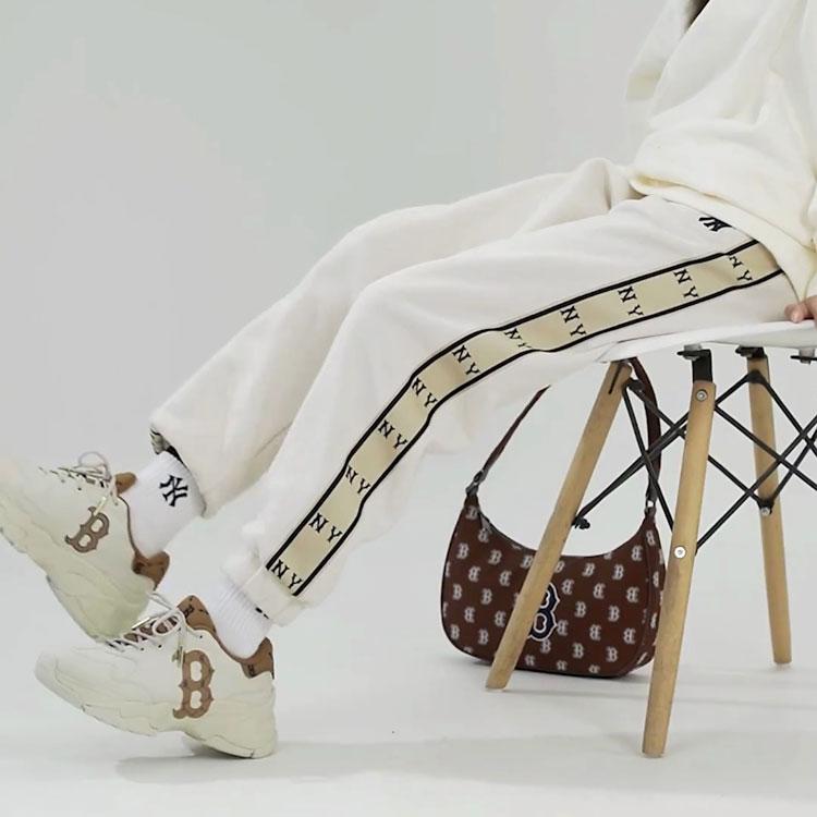 New MLB New York Yankees Knitted Sweatpants Unisex Cream 3APTM0326-50CRS