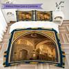Muslim Pattern Bedding Uilt Set Uilt Cover Pillowcase Home Decoration Birthday Gift (1 * Duvet Cover + 2 * Pillowcase  Without Core)132