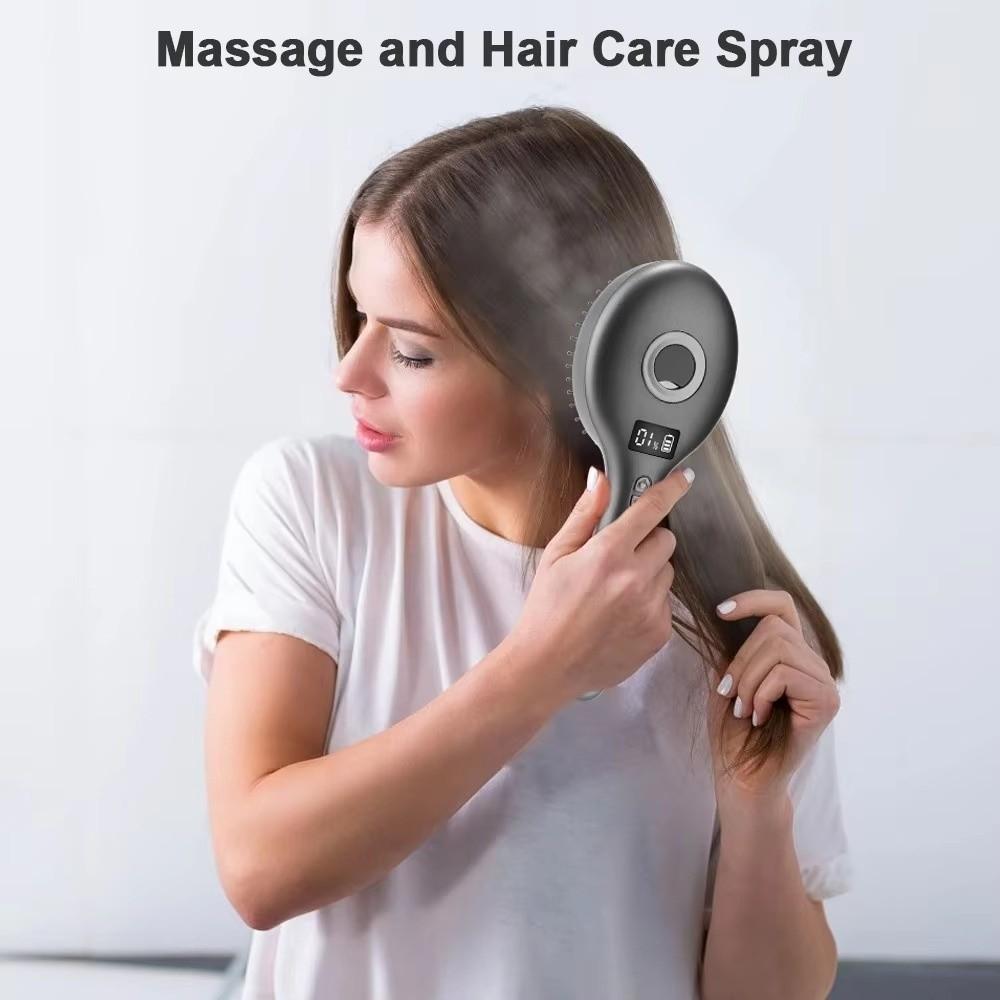 Multi-Function Red Light Spray Massage Comb 2-In-1 Misting Hair Brush Barber Shop Salon