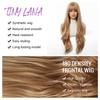 Long Golden Blonde Wave Synthetic Wigs with Bangs for Women Golden Brown Natural Cosplay Costume Daily Hair Wigs Heat Resistant