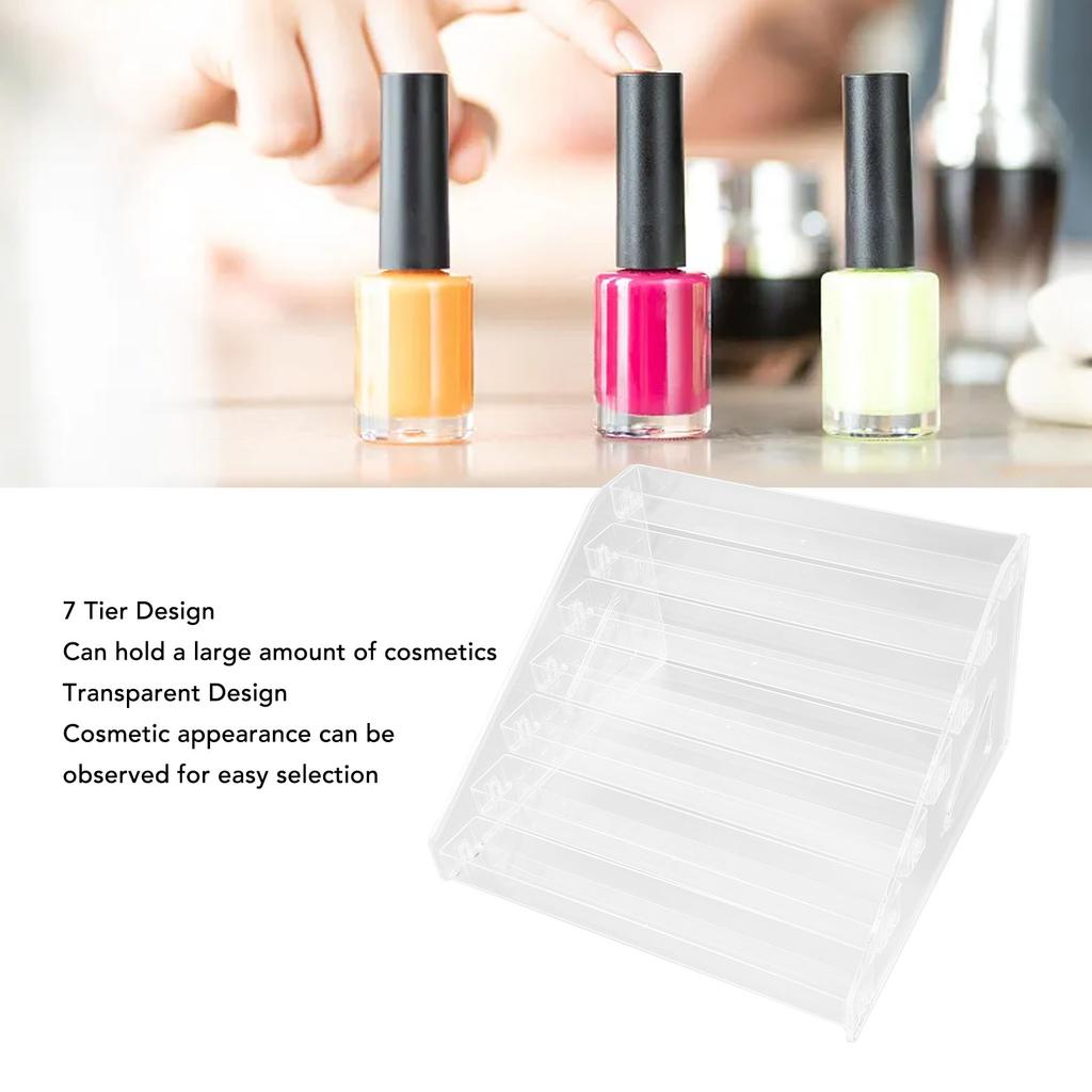 Cosmetic Storage Rack Acrylic 7 Layers Clear Nail Polish Display Holder Makeup Storage Holder