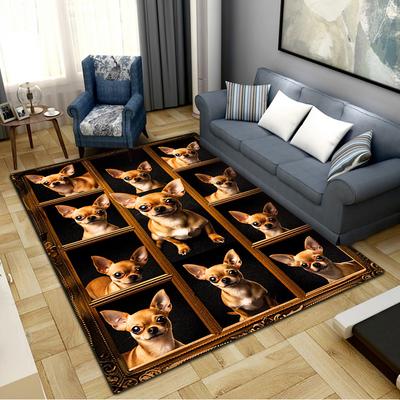 Yorkshire Chihuahua Carpet Rug for Living Room Bedroom Home Sofa Decoration,Kids Play Non-slip Floor Mat
