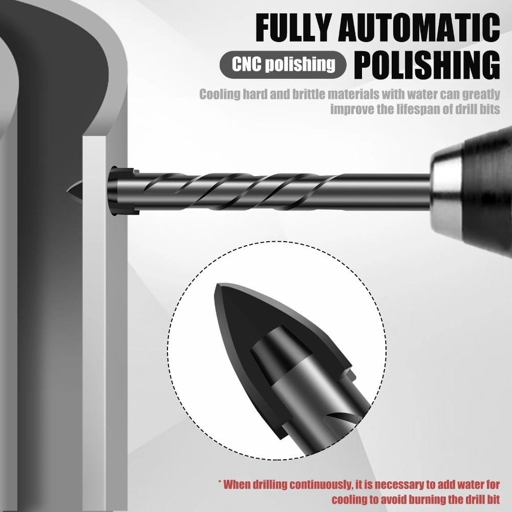 3-12mm Cross Hex Tile Drill Bit Set Precision Ground Hole Opener Porcelain Tile Drilling