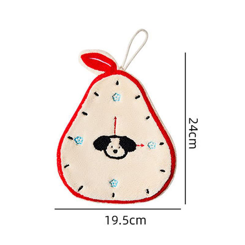 1pc Cute Cartoon Hand Towel Kitchen Wall Hanging Towel Thickened Absorbent Velvet Soft Clean Towel Bathroom Towel