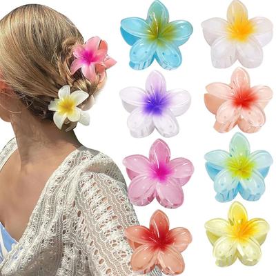 Pinces à Cheveux Fleur Hawaïenne Grandes Pinces pour Cheveux Épais/Fins Épingles à Cheveux pour Femmes Filles Barrettes Plage Été Accessoires Cheveux Cadeaux