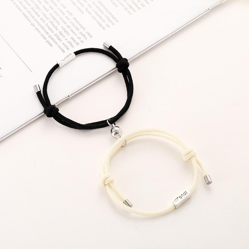 2pcs/Set Magnet Bracelet Couple Handmade Adjustable Rope Matching Braslet Infinite Love Pair Braclet Lucky Red Brazalete Gift