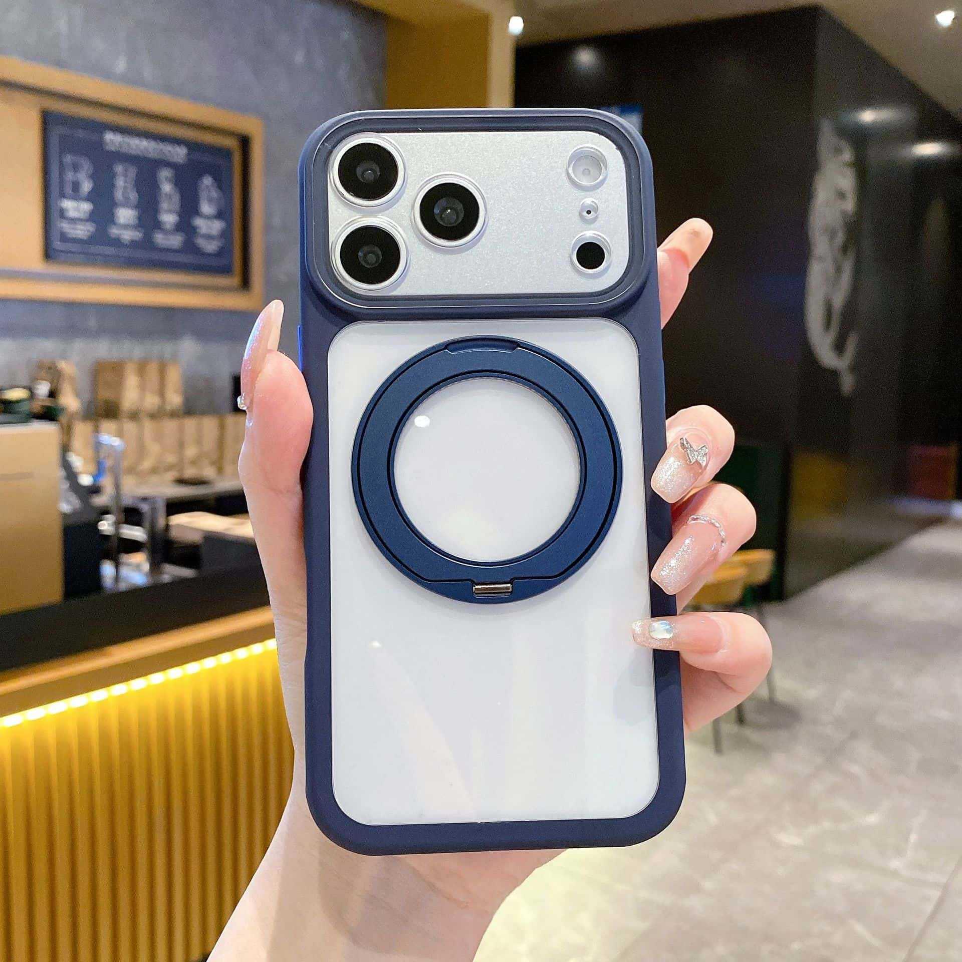 

iPhone 17 Pro Max Magnetic Transparent Stand Case with Apple 16 Skin-Feel Protection 17 Pro Max