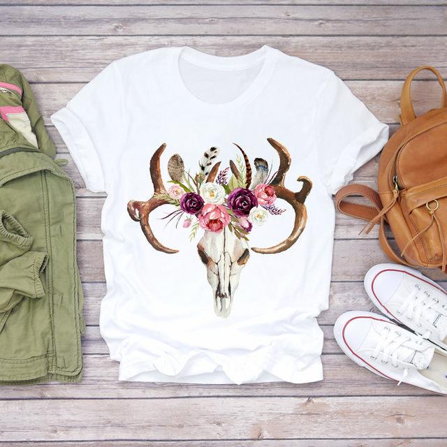 GMXIA женские модные повседневные летние весенние футболки с круглым вырезом и рисунком — фото 17