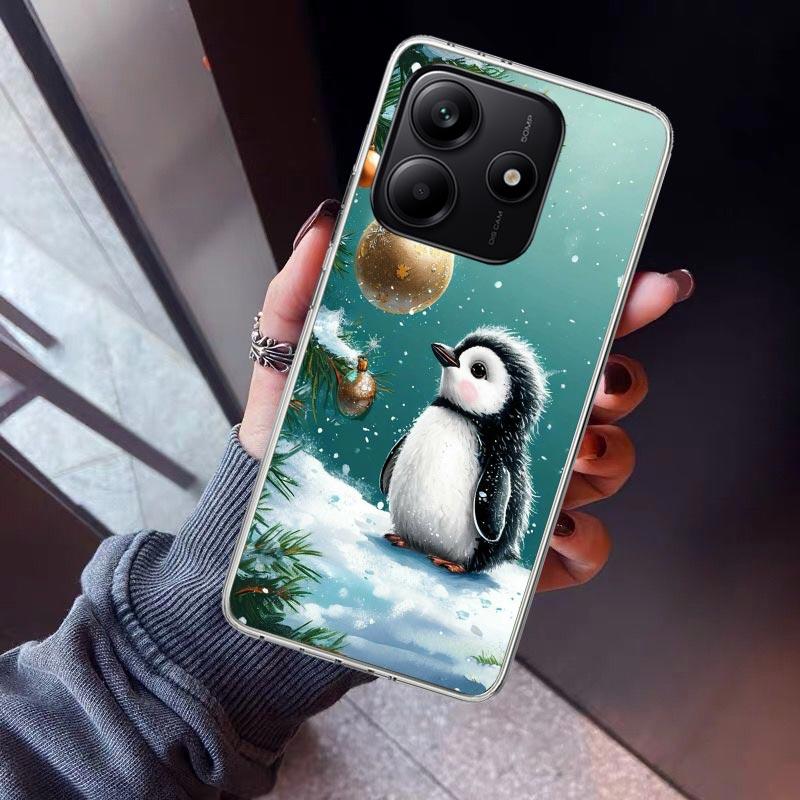 Christmas Penguin Phone Case For Xiaomi Redmi Note 15 14 14S 13 12S 12 Pro Plus 11S 11 10S 10 4G Cover 11E 11T 5G Print Fundas R