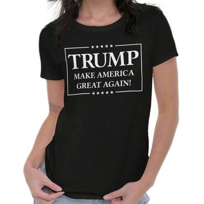 Trump US Presidential 2024 Campaign Slogan Womens Top Junior Graphic Tee