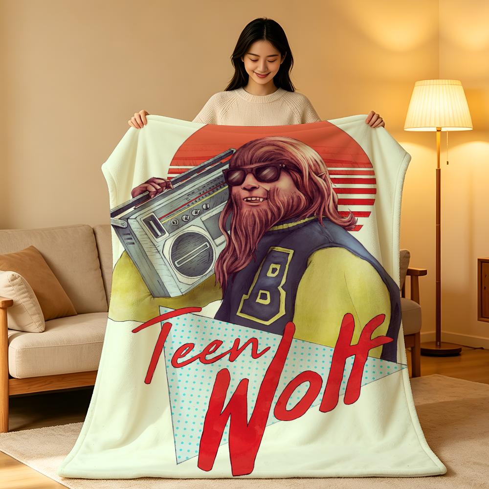 Film T-Teen W-Wolf Werfen Hochdichte Kurze Plüschdecke Weich Hautfreundlich für Sofa Nickerchen Klimatisierten Raum