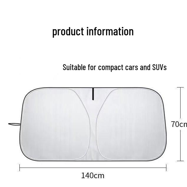 Cross-Border Summer Car Sunshade: Double Layer Heat Insulation & Zero Light Transmission Titanium Silver Coated Curtain