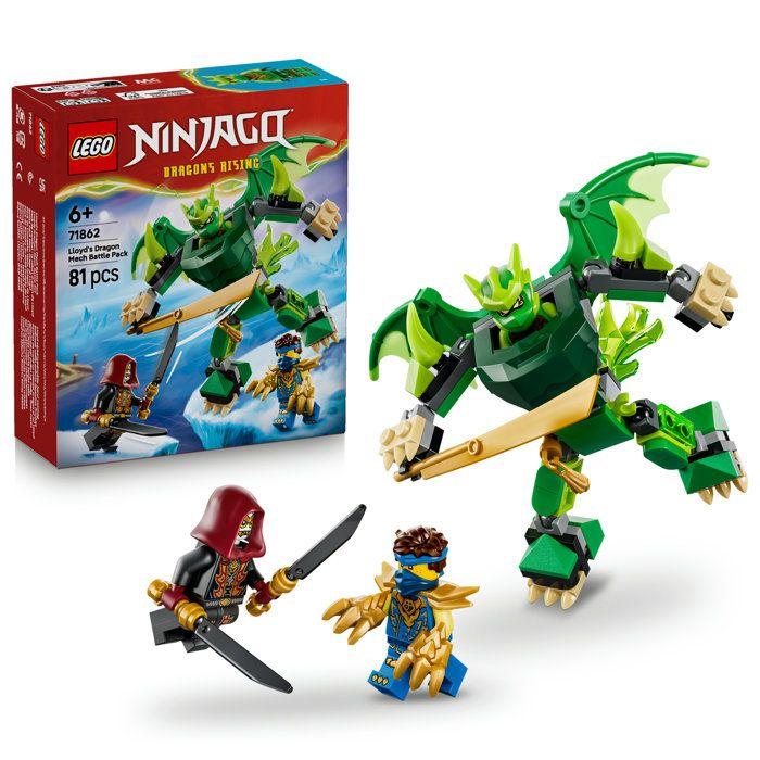 LEGO NINJAGO 71862 Pack de Combat : le Robot Dragon de Lloyd - Jeu Ninja 6 ans - Cadeau