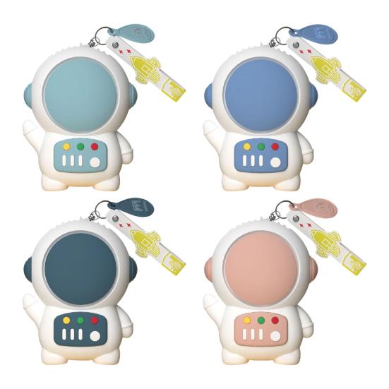 Mini Portable Fan Without Vane Cartoon Astronaut Shape Handheld Fan Cute Spaceman Personal Desk Fan Summer Rechargeable 2 Speed Cooling Fan for Travel