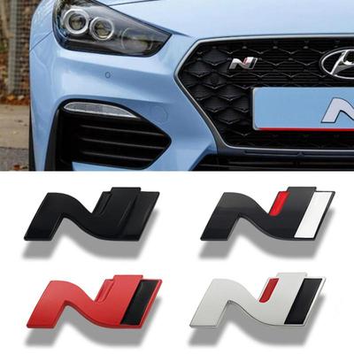 3D Metal N Emblem Grille Badge Stickers Decal For N LINE I30 I20 Sonata Accent Tucson Elantra IX35 Coolpad Azera Getz