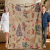 1 Piece Christmas-themed Beige Flannel Blanket, Soft, Suitable for Sofa, Bed, Office, All-season Use.