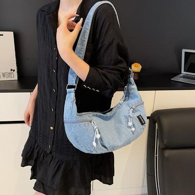 Pendler Handtasche Damen Denim Tragetasche Leichte Schultertasche