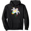 Rainbow Lily Flower Art Vibrant Floral Design Pullover Hoodie