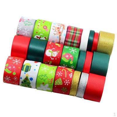 Ankunft 22 Arten Weihnachten Satin Grosgrain Band Gedruckt Solide Metallic Designs FÜR
