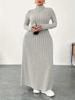 Plus Size High Neck Dress - Autumn/Winter European & American Style for Women