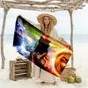 Dynamic Soccer Artwork Beach Towel Quick-Dry Soft Microfiber Comfortable Lightweight