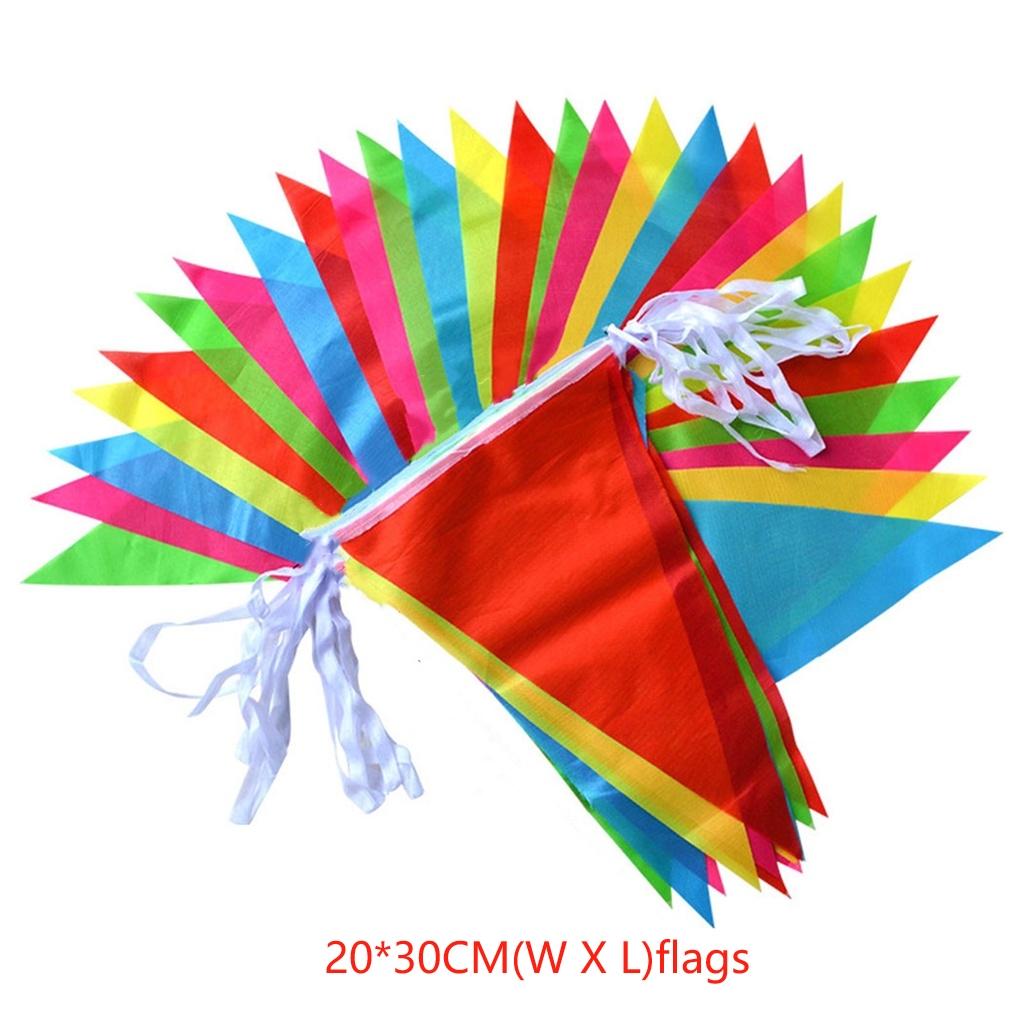 

25m Multicolor Triangle Flags Bunting Banner Pennant Flag for Outdoor Home Garden Wedding Party Festival Holiday Decoration