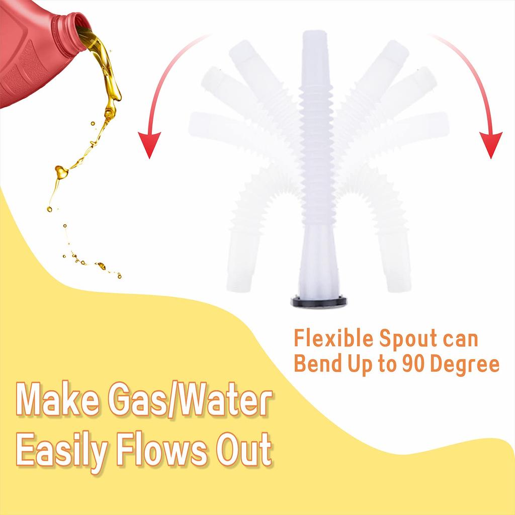 Replacement Gas Can Spouts Improved Design Flexible Pour Nozzle For Older Gas Can Fuel Water Jug 1 2 5 Gal White