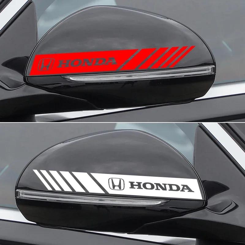 Car Hot FIT Car Sticker Non Fading Fashion Color Stripe Car Sticker Racing Strips Side Rear View Mirror For Honda Dio Civic 8 1