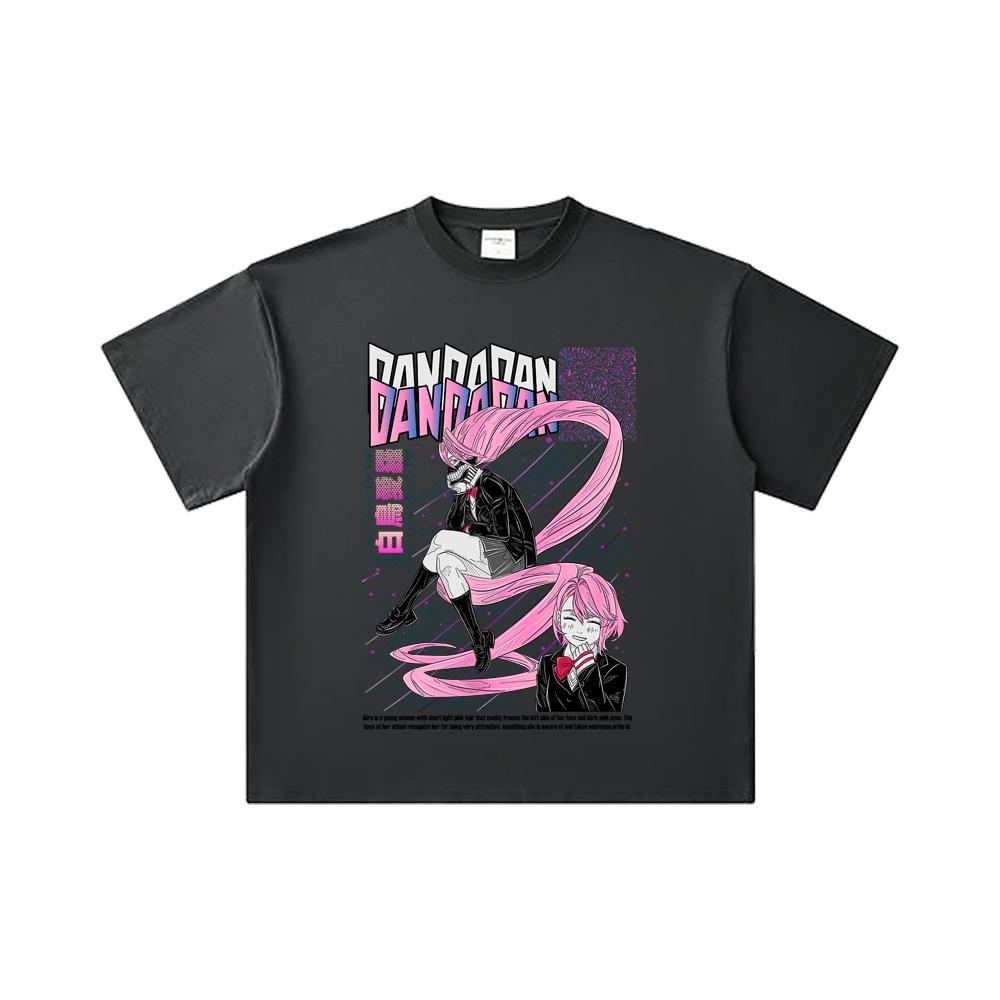 260 GSM Double Yarn 32 Count 100% Cotton Dandadan V2 Aira Print Unisex Heavy Cotton T Shirt
