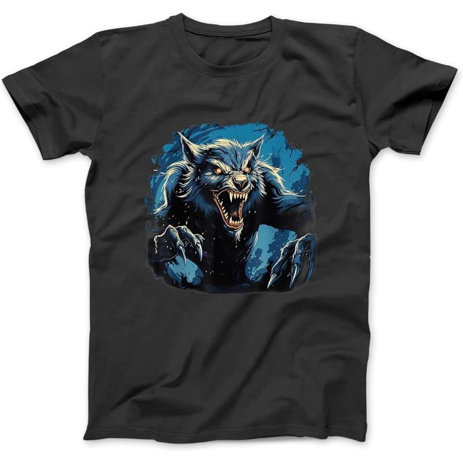 Retro Style Werewolf T-Shirt, Sweatshirt, Hoodie for Men Women Kids Made in Canada Black