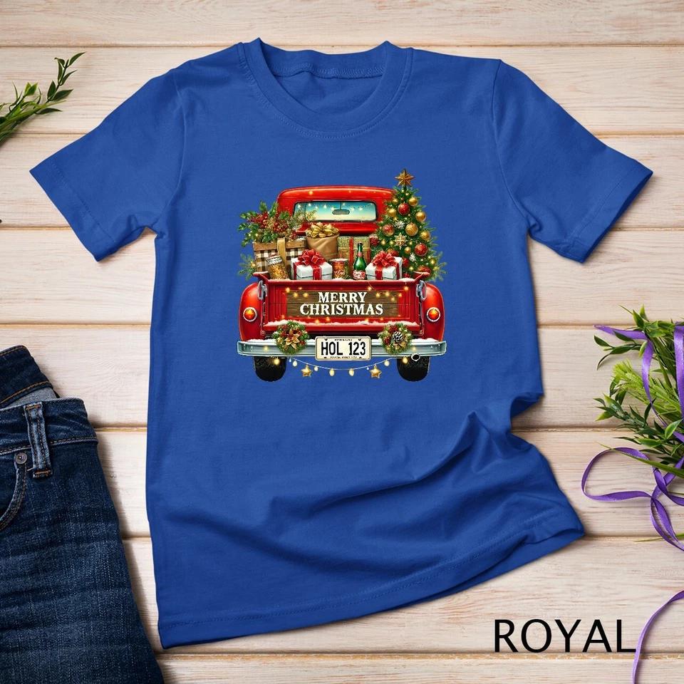 Vintage Truck -Christmas Cheer #4 Funny Christmas Shirt Unisex T-shirt 11 S