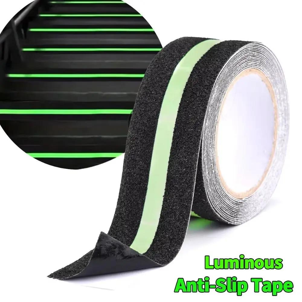 Glow in the Dark Anti Slip Tape 5CM x 5M Abrasive Surface Traction Tape Green Stripe Waterproof Luminous Tape Step Indoor