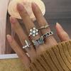 Trendy Retro Butterfly Floral Multi-Joint Ring - Fashionable Holiday Accessory