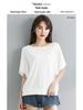 Women's Solid Color One-Shoulder T-Shirt, Casual Loose Fit, Short-Sleeve, Versatile Spring/Autumn Top