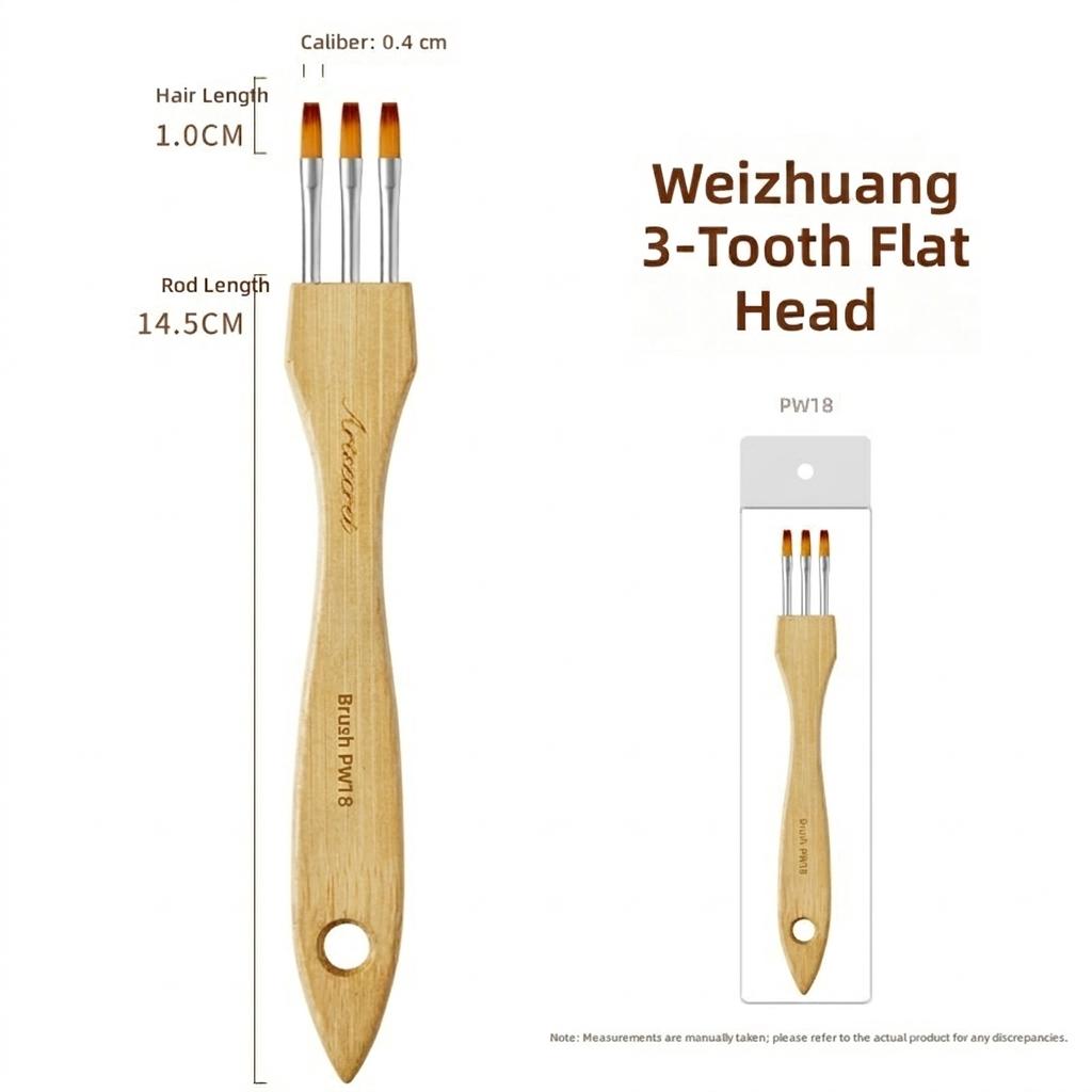 Multi-tooth Pen Comb Multifunctional Watercolor Acrylic Gouache Wood Handle Flat Peak Artist Paint Brush