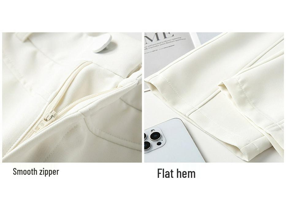 2026 Women's Slimming Wide-Leg Pants: Petite, Nine-Tenths Length, Straight, Loose Casual Fit for Spring and Summer