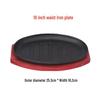 Commercial Cast Iron Round Griddle Pan for BBQ and Gas Grill - Rectangular Steak Plate