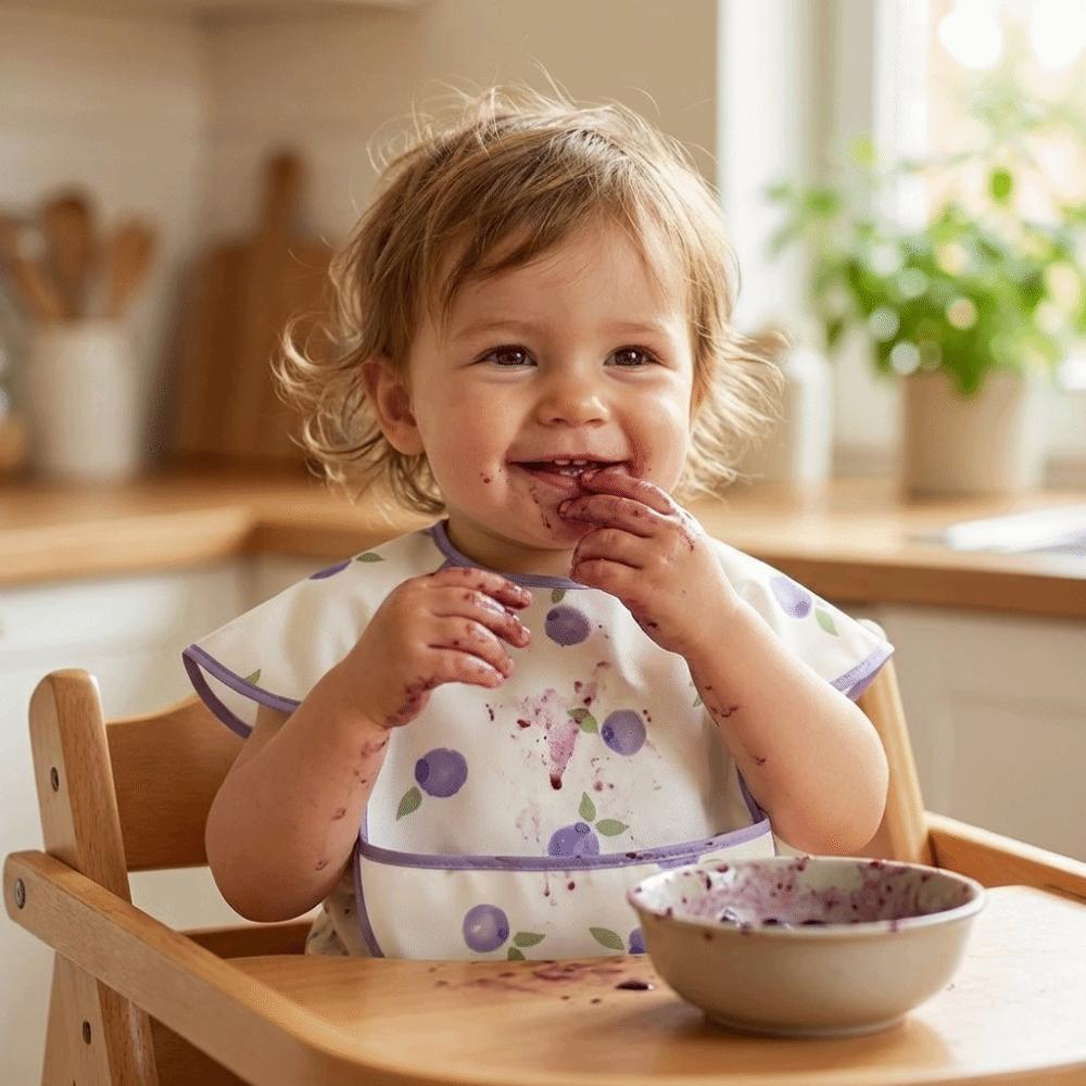 Sleeveless Design Waterproof Baby Bib Oil-resistant Material Full Body Cover Bib  Toddler Feeding