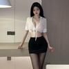 Sex Underwear Perspective Uniform Temptation Sexy Hip-wrapped Miniskirt Ol Secretary Plus Size Professional Suit