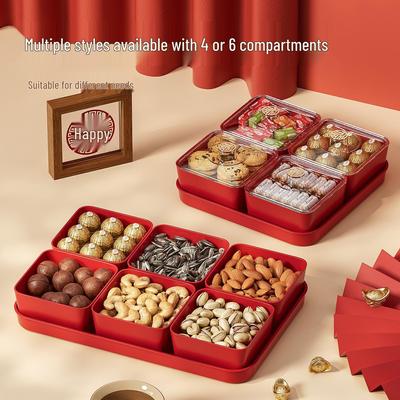 Stylish Compartment Candy and Dried Fruit Box with Lid – Perfect for Coffee Table or Housewarming Gift.