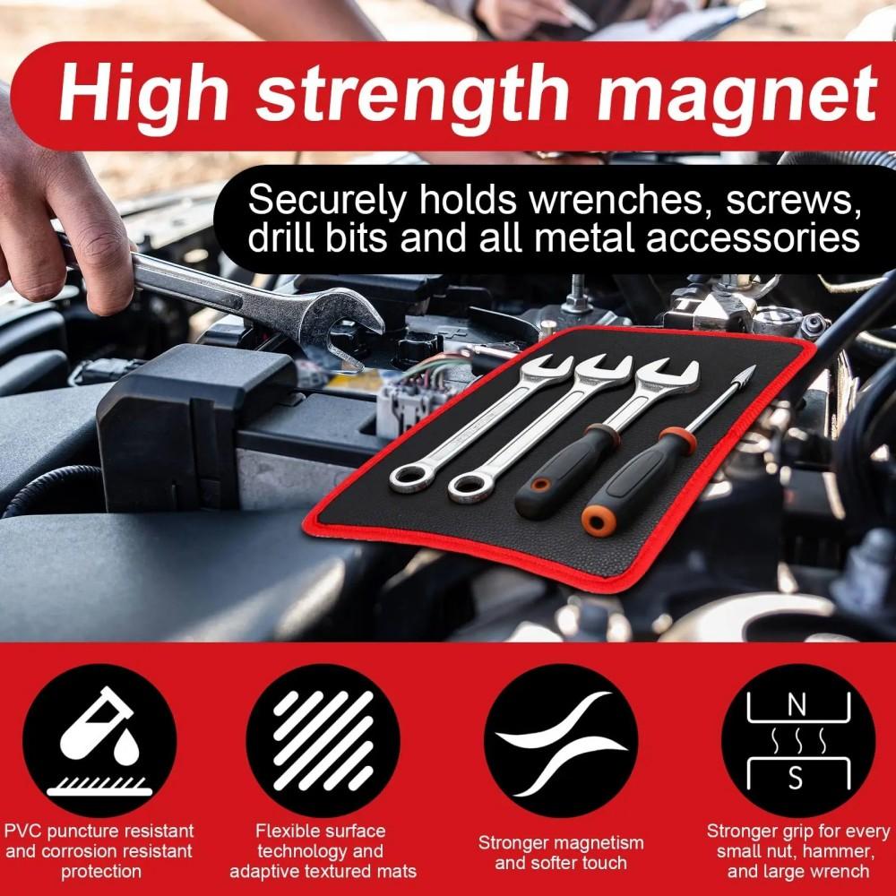 Magnetic Tools Pad Flexible Tool Holder and Mat Mechanic Trays Portable and Storage for Screws and Wrenches Auxiliary Equipment