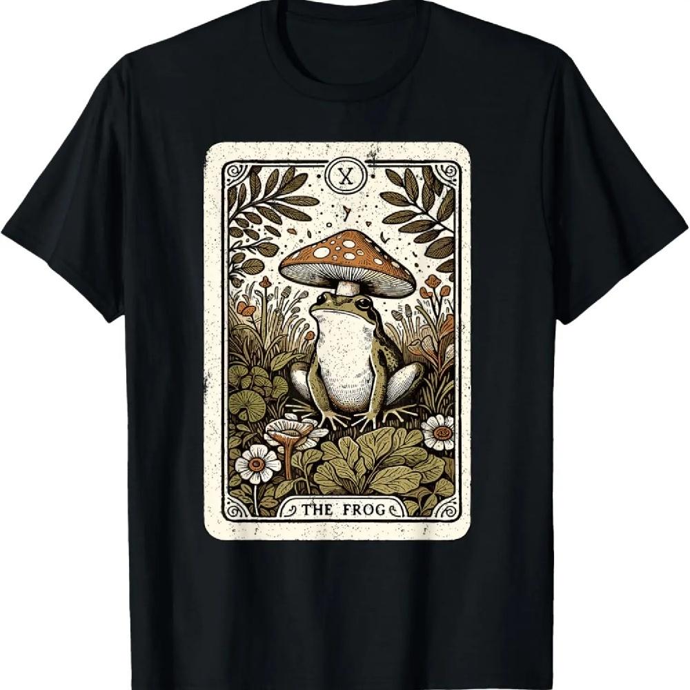 

The Frog Tarot Card Mushroom Cottagecore Frog T-Shirt S
