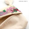 Tomo Corporation Indian Embroidered Ribbon Pouch with Tissue Case, Salmon Pink, Indian Embroidery, Indian Ribbon, 13xH10xD2cm, 13124-000-411