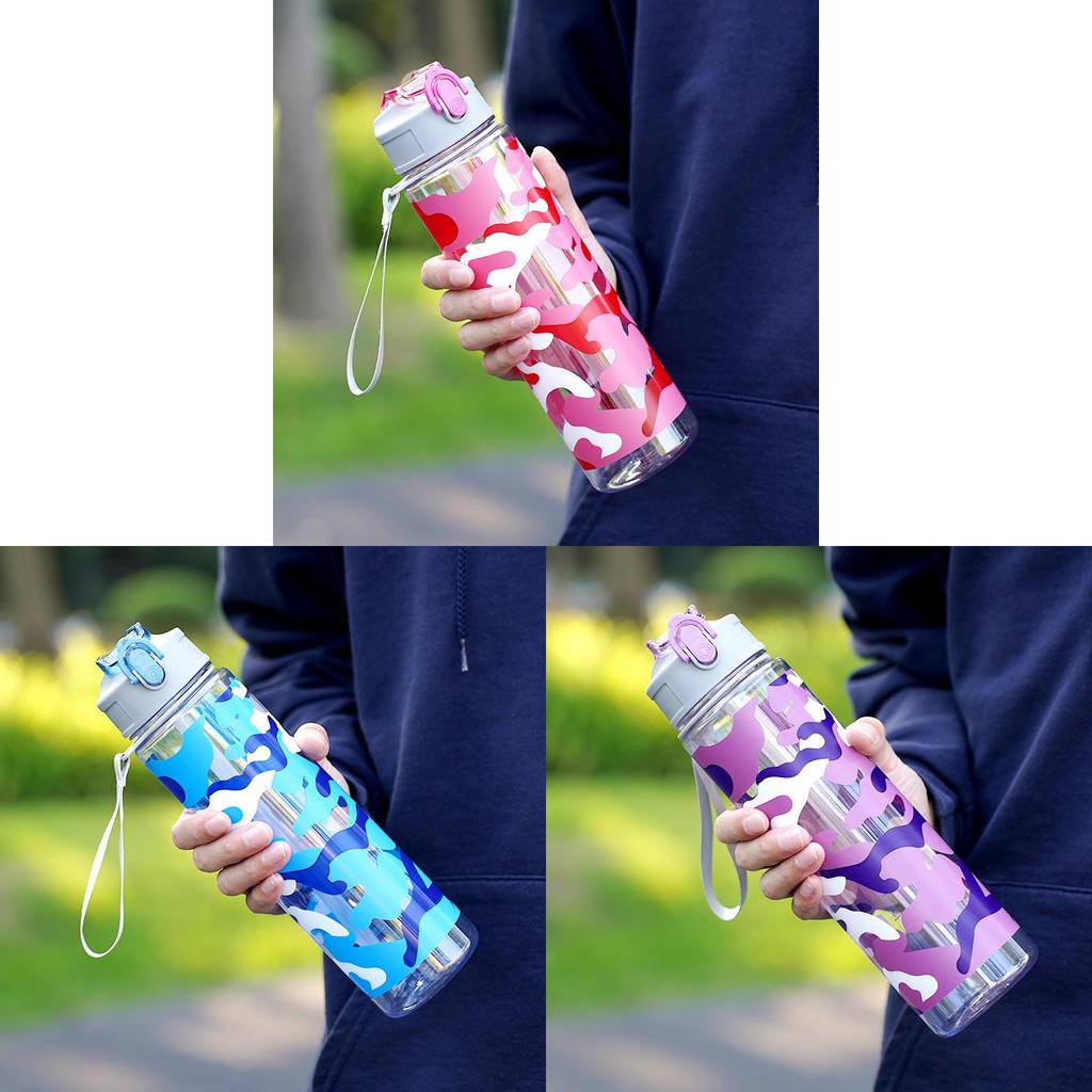 Camouflage Sports Plastic Cup With Oneclick Flip Lid For Outdoor Kids And Students
