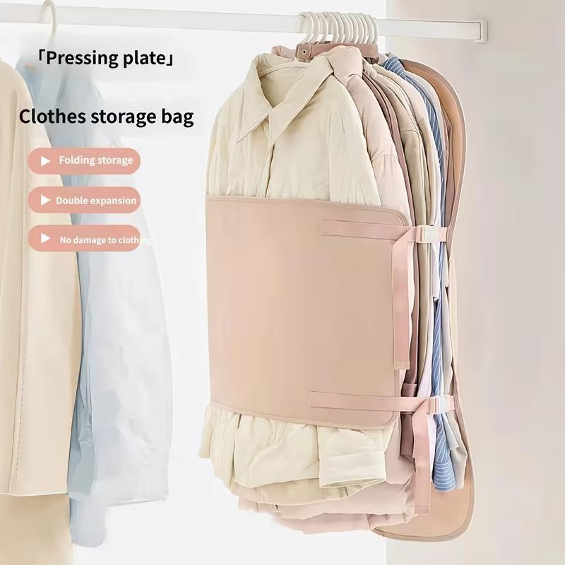 Dustproof Clothing Compression Board Large Capacity Foldable Clothes Dust Cover Space Saving Protective Garment Bag Cover