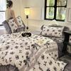 Vintage French Duvet Cover Set, Luxury Black Floral Bedding, Ruffle Design Pillowcases, Girl Woman Bedroom Decor Comforter Cover