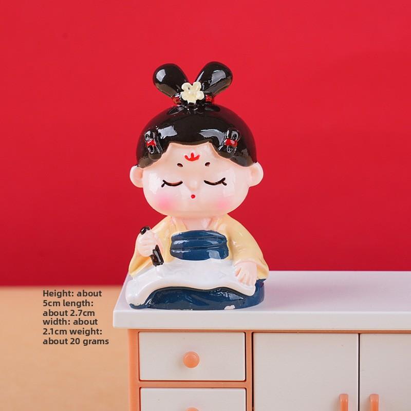 Tang Dynasty Women Creative Decorative Piece - Wealthy Woman - Ancient Style - Cute Home Office Desk Decoration - Resin Small Decorative Piece